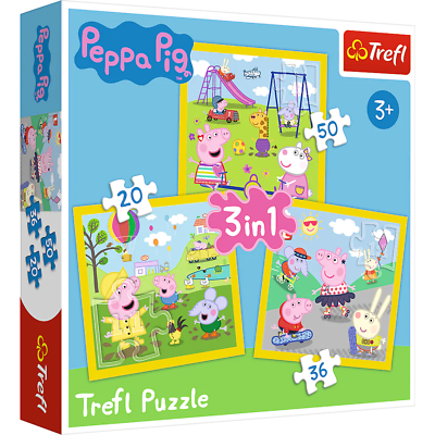 #ad Trefl 3 in 1 20 36 amp; 50 Piece Puzzle Peppa Pig#x27;s Happy Day $11.99
