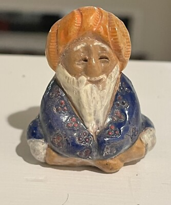 #ad Small vintage terracotta figurine Middle Eastern man sitting meditation 2” $8.00