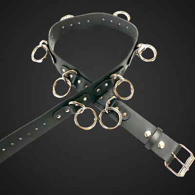 #ad Large O Ring Bondage Punk Leather Belt Belt Goth Metal Thrash Funk Plus USA $48.99