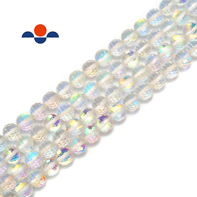 #ad Rainbow Clear AB K9 Crystal Glass Faceted Round Beads 6mm 8mm 10mm 15.5quot; Strand $10.99