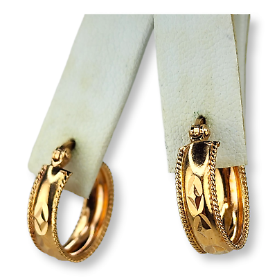 #ad Vintage Sterling Silver and Rose Gold Vermeil Hoop Earrings $74.99
