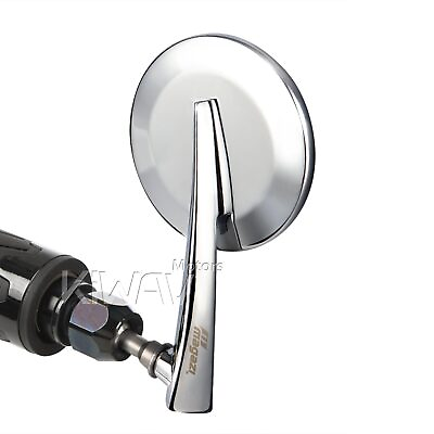 #ad LH Motorbike Bar End Mirror Round Chrome fit for Moto Guzzi OEM Threaded Bar AU $87.00