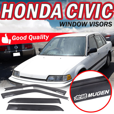 #ad For 88 91 Honda Civic Sedan Smoke Tinted Window Visors Slim Rain Guard Acrylic $49.99