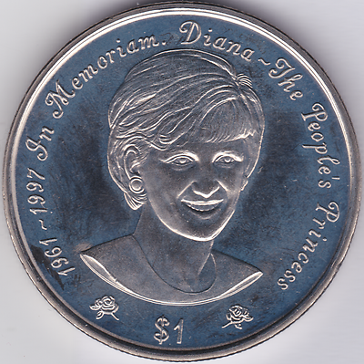#ad 1997 $1 Proof Like Commemorative Diana Peoples Princess Coin in Capsule E14 15 GBP 9.95