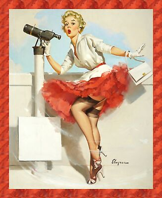 #ad 8860.Decoration Poster.Home room interior art print.Sexy Retro Pinup telescope $25.00