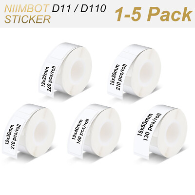 #ad 1 5 Roll Niimbot D11 D110 White Label Sticker Paper Label Printer Stickers Tape $20.50