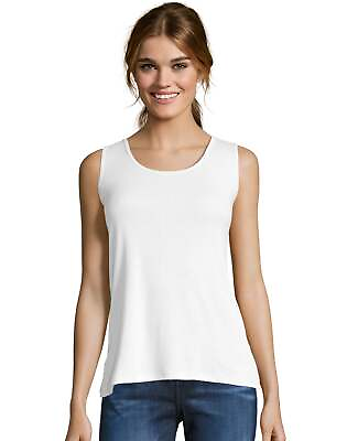 #ad Hanes Ribbed Tank Top Women#x27;s Mini Cotton Shirt 100% pure cotton Wide Straps $10.00