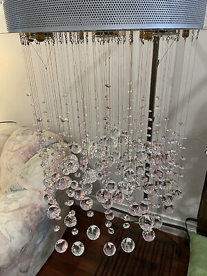 #ad Round Crystal Chandelier Clearamp; Pink Crystal ceiling lightsize; 19 width round $459.00