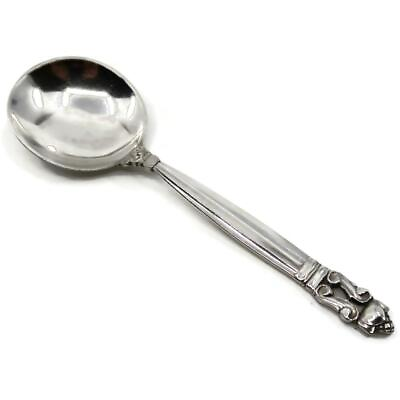 #ad Georg Jensen Denmark Sterling Silver ACORN Round Bowl Soup Spoon 5 1 4quot; $71.99