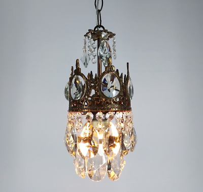 #ad Antique French Chandelier 6quot; chandelier lighting Vintage crystal Chandelier $179.00