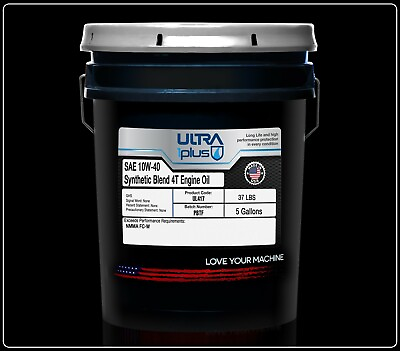 #ad Ultra1Plus 10W 40 Synthetic Blend 4T Marine Engine Oil NMMA FC W 5 Gal Pail $125.36