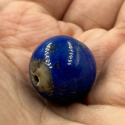 #ad Stunning natural Afghanistan lapis lazuli bead with golden spots $127.50