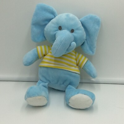 #ad Animal Adventure Blue Elephant Yellow White Striped Shirt Plush Soft Toy 10quot; $19.96