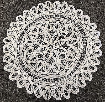 #ad 18quot; White Cotton Handmade Battenburg Lace Crochet Doily Doilies Round Wedding $13.99