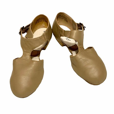#ad Capezio Pedini SunTan Jazz 3.5 Shoes Split Sole Buckle Dance Leather 321 New $25.00