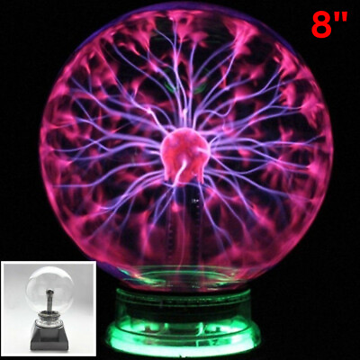 #ad 8in Plasma Ball Touch Activated Magic Globe Orb Table Lamp Sphere Nebula Light $29.99