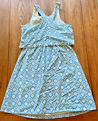 #ad Old Navy Girl’s Blue amp; Green Fully Lined Cotton Patterned Sun Dress Size XL 14 $4.90