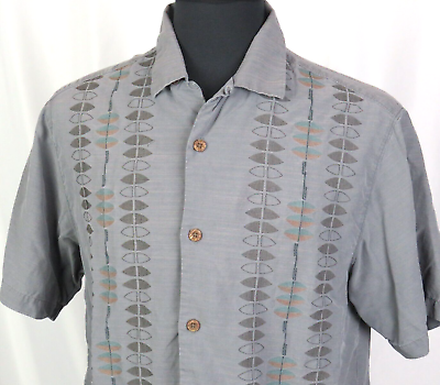 #ad Men#x27;s Tommy Bahama Short Sleeved Silk Cotton Button Up Hawaiian Shirt Medium $29.99