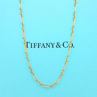#ad Tiffany Co. Tiffany Yellow Gold Ellipse Link Necklace 750 K18 41cm RR10 $899.30