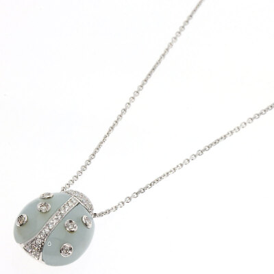 #ad Diamond colored stone Necklace 7.6g $730.00