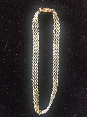 #ad 14k Yellow Gold Three Row Rope Bracelet $399.00