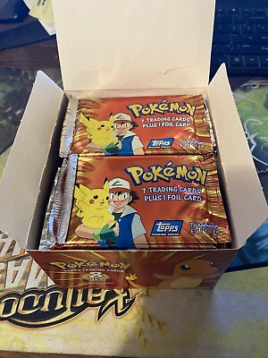 #ad Vintage Topps Pokemon Series 1 Booster Pack From Box Sealed Cards $40.00