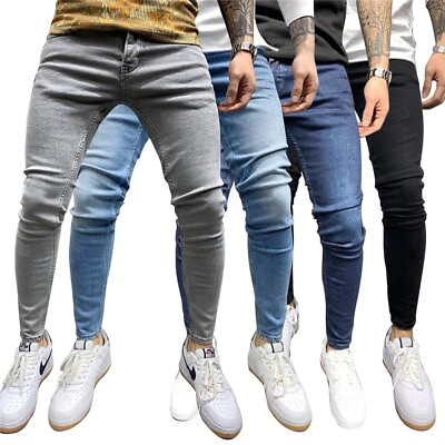 #ad #ad Men#x27;s Slim Fit Jeans Skinny Straight Denim Pants Deal $12.99