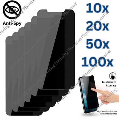 #ad For iPhone 14 13 12 11 15 Max X XR 8 Privacy Tempered Glass Screen Protector Lot $108.26