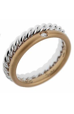 #ad Pomellato Rose White Gold Diamond Stacking Band Ring 18k Size 5 $1080.00