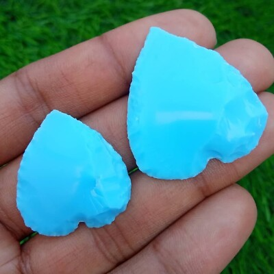 #ad 2 Pcs Best Natural Blue Quartz Cabochon Loose Gemstone Heart Shape 29 36 mm $13.49