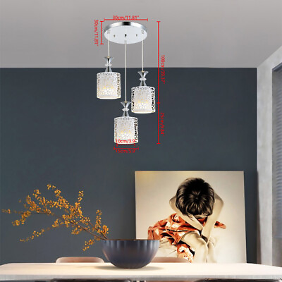 #ad Modern Chandelier 3 Head Ceiling Hanging Light Pendant Lamp Fixture Dining Room $36.75