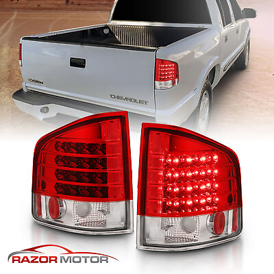 #ad 1994 2004 For Chevrolet S10 GMC Sonoma Isuzu Hombre Red Clear LED Tail Lights $81.56