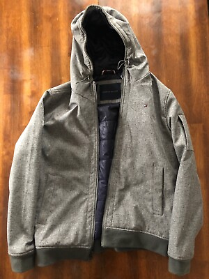 #ad Tommy Hilfiger Men#x27;s Hoodie Bomber Combo Jacket Size L $195 Retail Price $29.95
