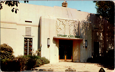 #ad Vintage C. 1960#x27;s City Hall 2nd Ave amp; D Street Upland California CA Postcard $11.50