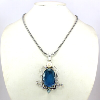 #ad Necklace Pendant Quartz Natural Gemstone Handmade Chain Pendant Jewelry 48 Grams $58.99