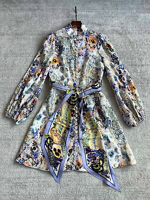 #ad Final Sale BNWT 59% Off Authentic Tama Belted Mini Dress US$850 Sz 0.1 $368.00