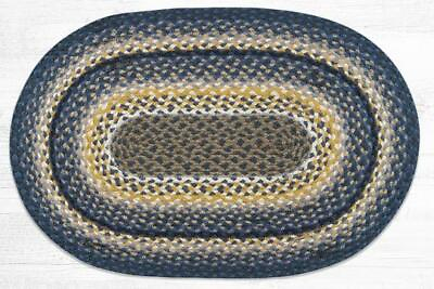 #ad Braided Jute Oval Area Rug. Earth Rugs. BLUE BROWN. 2 Sizes. 20quot;X30quot; 27quot;X45quot; $77.55