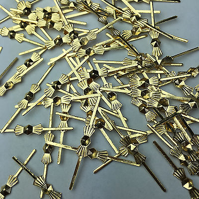 #ad 1000pcs Lot 25mm Bead Connectors Chandelier Parts Metal Bow Tie Golden Pins $16.33