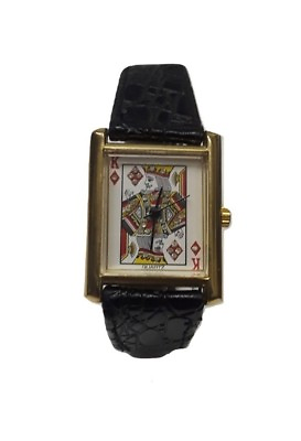 #ad Vintage King of Diamonds Square Faced Wrist Watch Made in Hong Kong $24.95