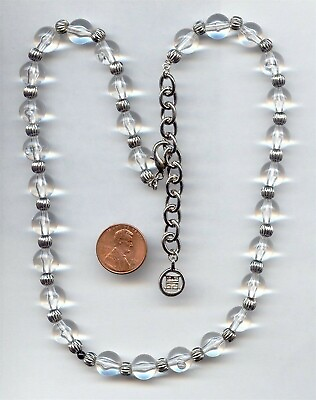VINTAGE RETRO 1980#x27;s DESIGNER GIVENCHY CLEAR BEADED ADJUSTABLE NECKLACE T207 $14.99