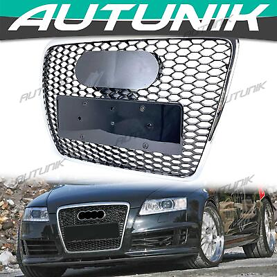 #ad RS6 Honeycomb Front Grill Chrome for Audi A6 C6 2004 2005 2006 2011 $167.99