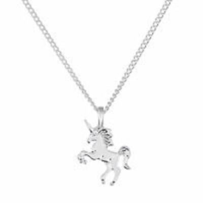 #ad Luxury Silver Magical Unicorn Pendant On Chain Necklace $9.98