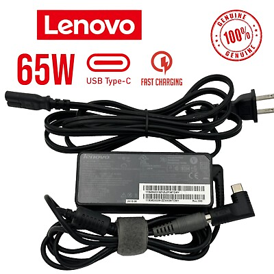 #ad OEM Lenovo USB C AC Adapter Power Charger 65W ThinkPad T14 T14s P14s T15 w PC $9.99
