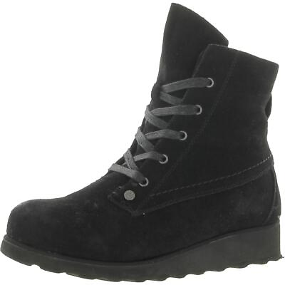 #ad Bearpaw Womens Krista Black Suede Ankle Boots Shoes 8.5 Medium BM BHFO 8490 $15.99