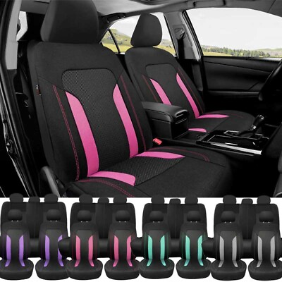 #ad For Nissan Car Seat Covers Cloth 5 Seat Full Set Front Rear Protector Pads Mat $28.90