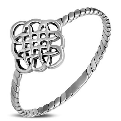 #ad Twisted Shank Silver Celtic Sterling Silver 925 Ring Multiple Sizes Available GBP 13.65