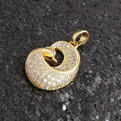 #ad 2 Ct Round Simulated Diamond Attractive Pendant 925 Silver Yellow Gold Plated $140.00
