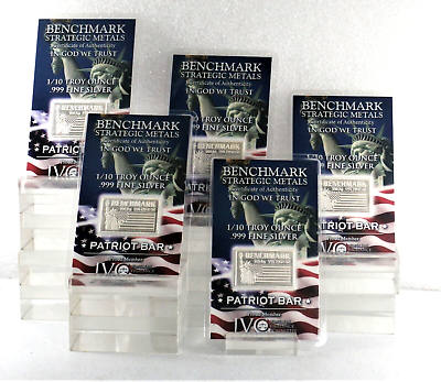 #ad SILVER 5 PAK PATRIOT 1 10 OUNCE INVESTMENT BARS PREPERS amp; STACKERS 999 FINE 18b $49.43