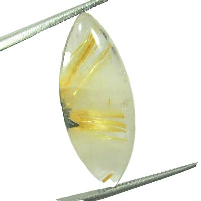 #ad 11.70Ct Golden Rutilated Quartz Natural Cabochon Gemstone For Jewelry $8.89