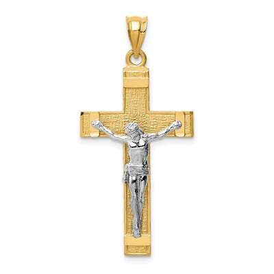 #ad Real 14kt Two tone INRI Crucifix Pendant $341.30